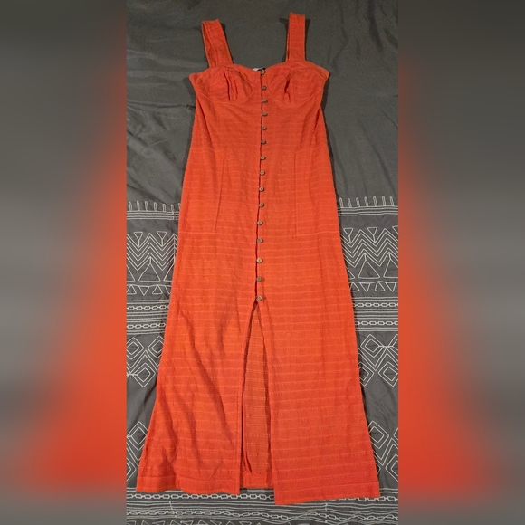 Free People Dresses & Skirts - Free People Lafayette Midi Dress In Orange Size XS